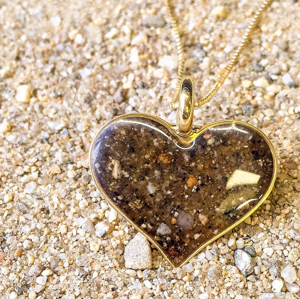 heart of sand necklace beach gift 
