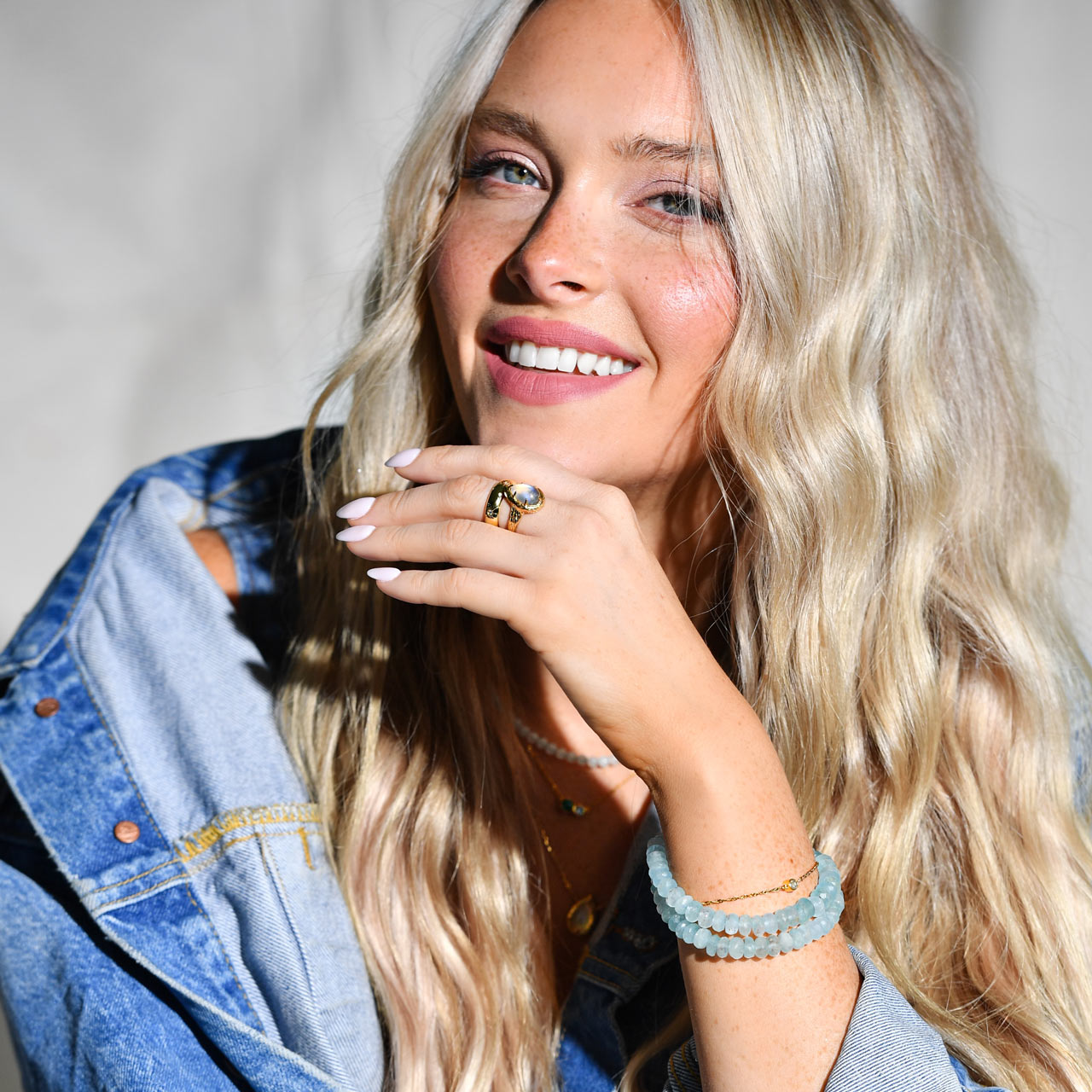 Dune Jewelry's crystal jewelry Raw Aquamarine Beaded Bracelet by Camille Kostek.