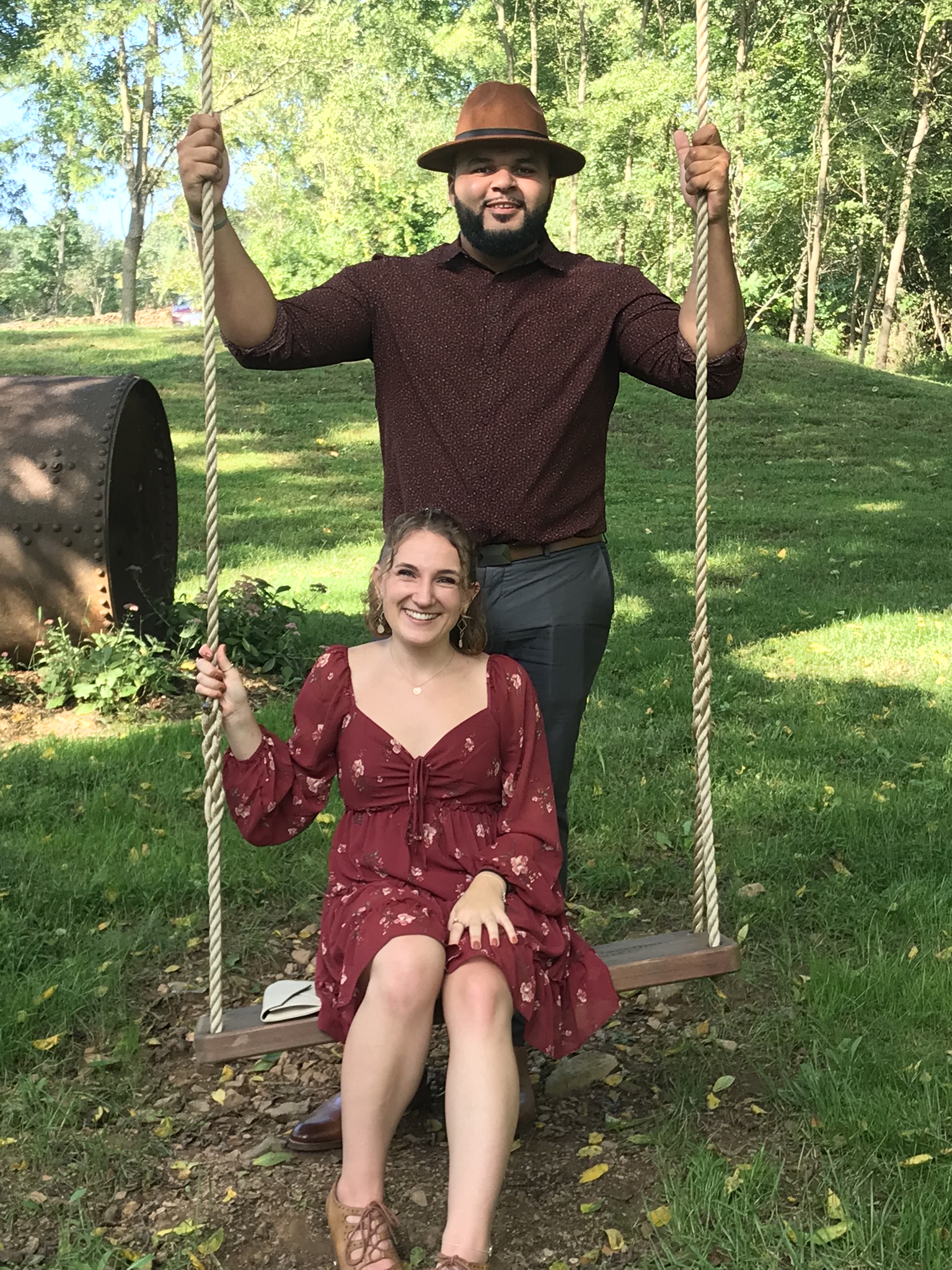 Sarah, the Studio Manager and Lead Production Sand Artist at Dune Jewelry and her partner Sam.