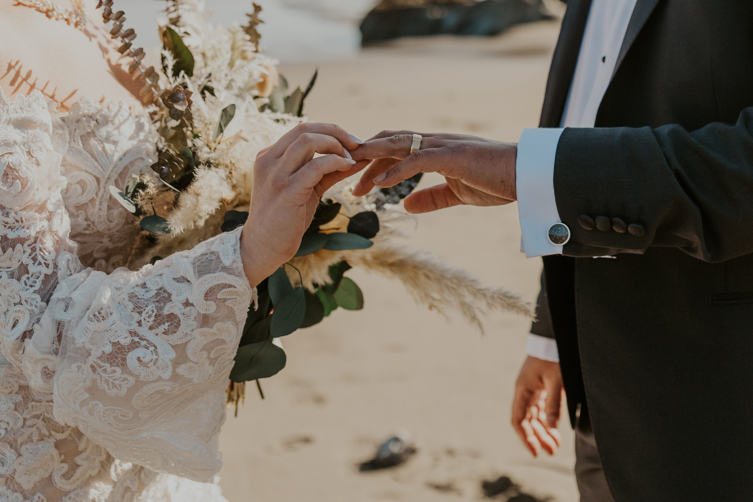Wedding jewelry and cremation keepsakes for your wedding or elopement by Dune Jewelry.