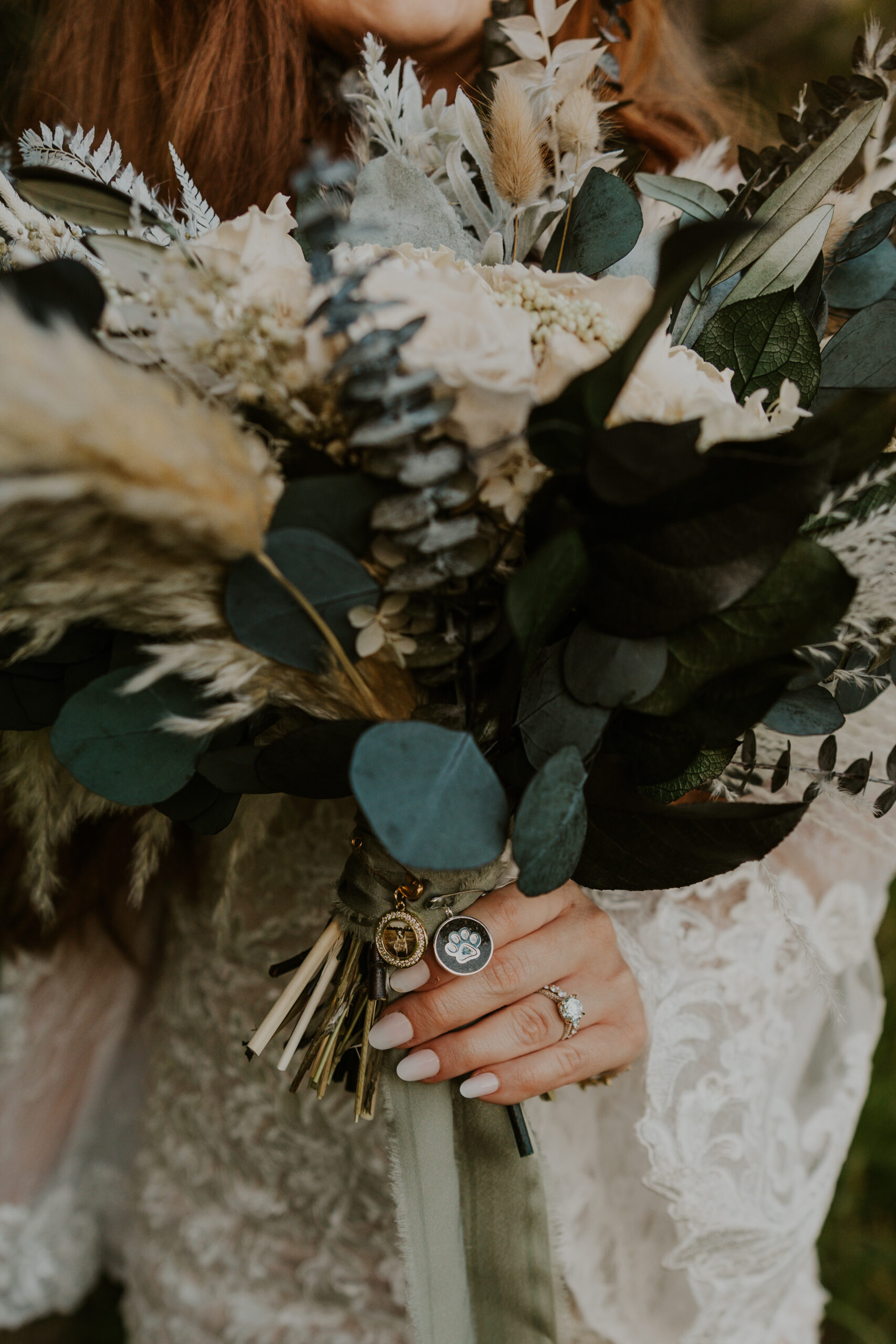 Wedding jewelry and cremation keepsakes for your wedding or elopement by Dune Jewelry.