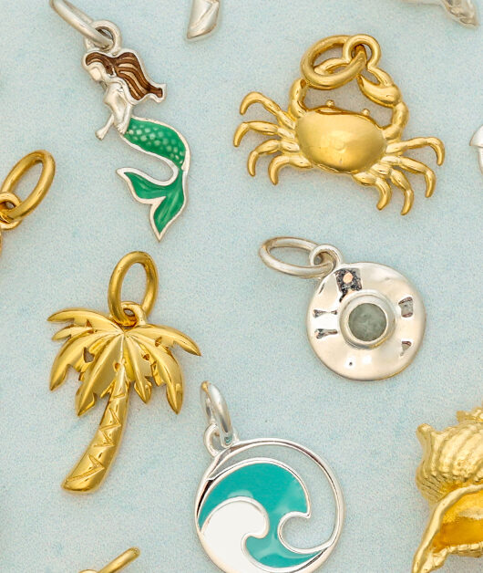 Travel Treasure charm collection, perfect for capturing travel memories into charm bracelets, charm necklaces, and charm earrings.