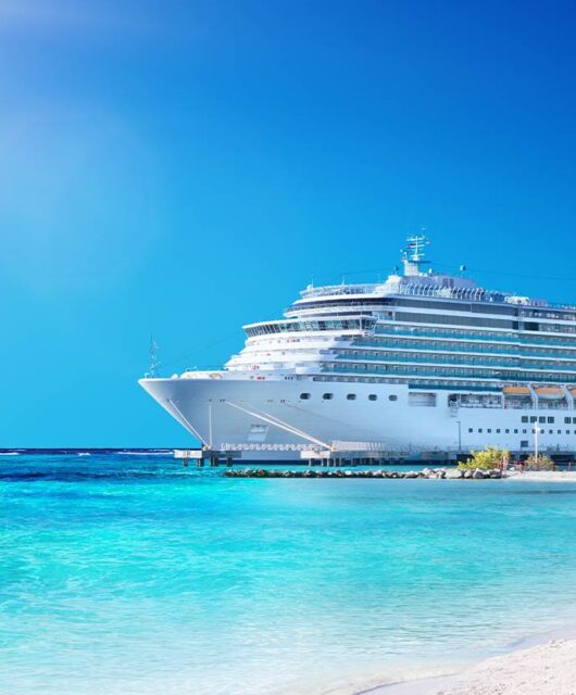 Cruise ship heading to the Caribbean and Alaska for Christine Kesteloo and Holly Daniels Christensen's Dune Travels cruise trip.