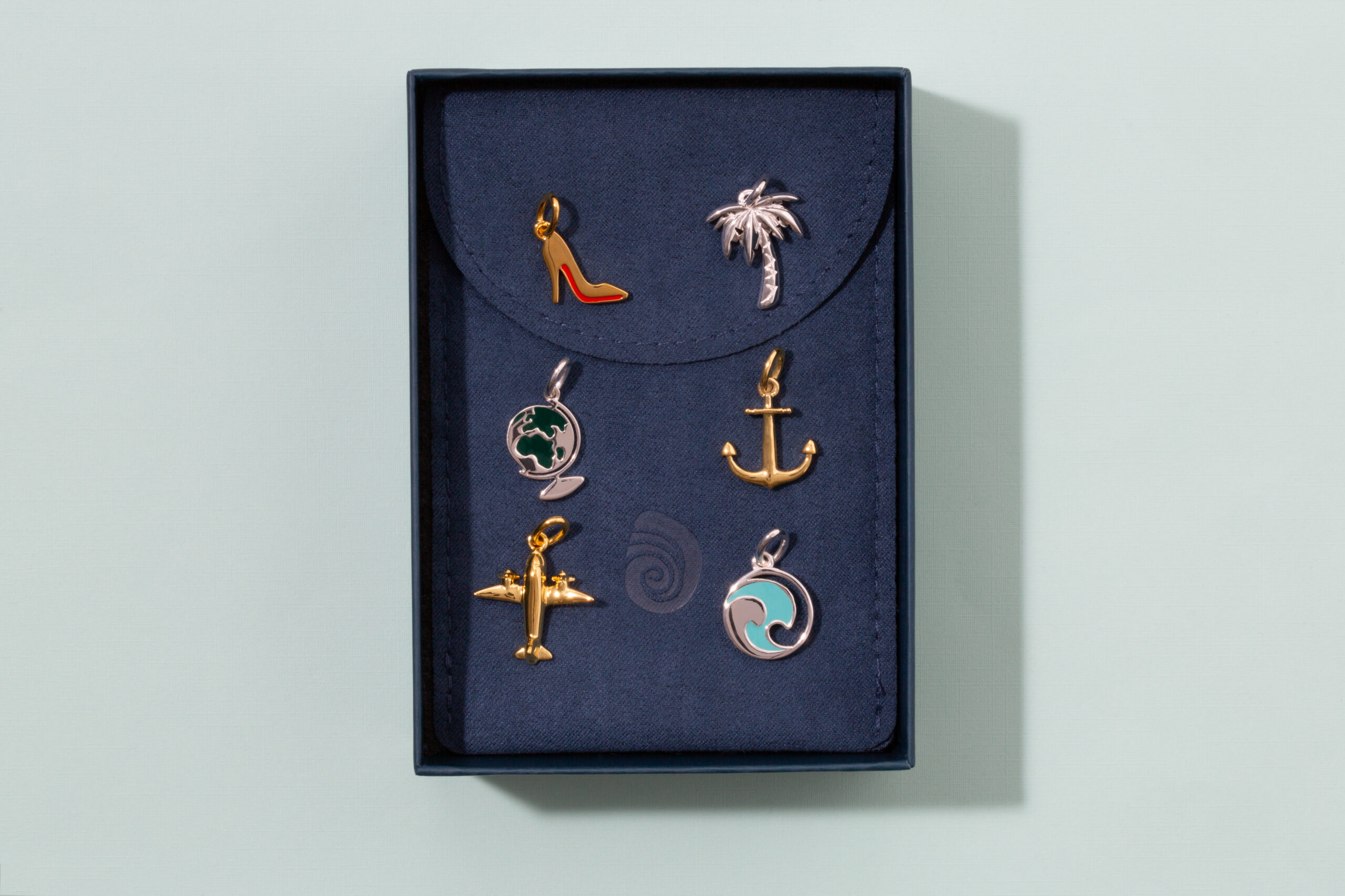 Charm collection, beach charm and travel charm bracelet.