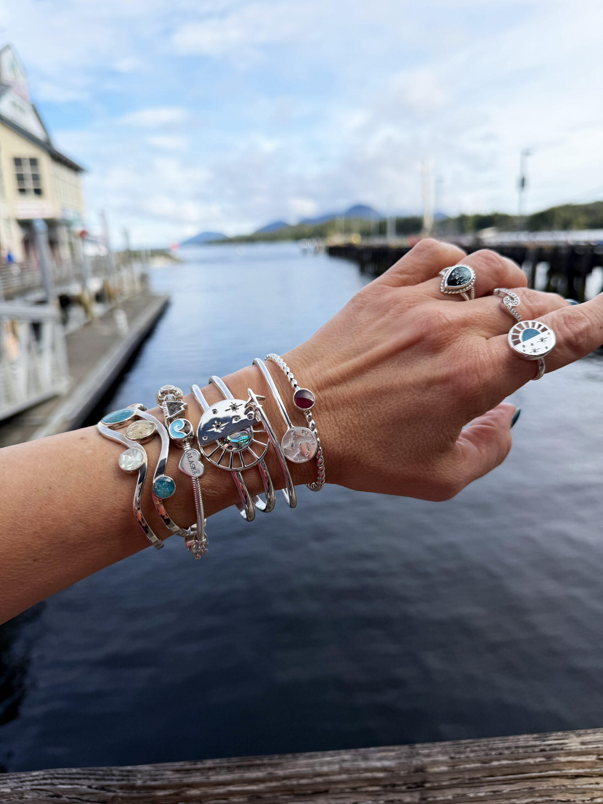 Arm candy and wrist stack jewelry inspired by Alaska.