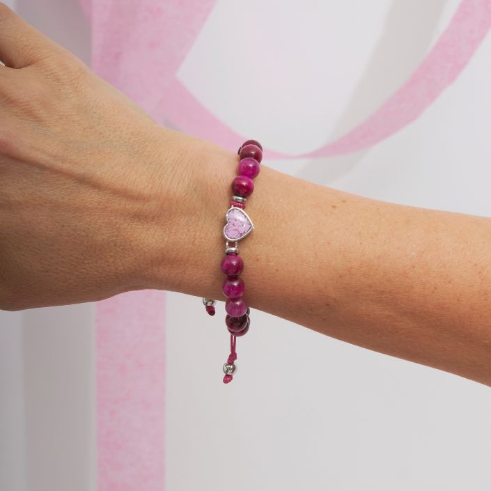 Dune Jewelry x 4ocean Breast Cancer Awareness Beaded Bracelet - Pink Tiger Eye