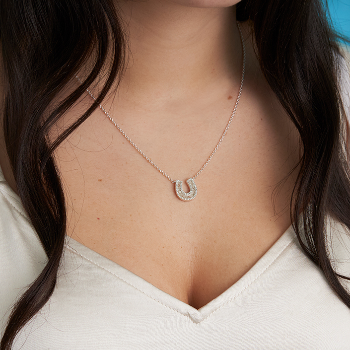 Horseshoe Stationary Necklace by Christine Kesteloo - Glacier Mix