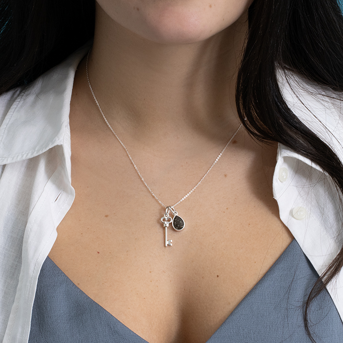 Travel Treasures Necklace - Key & Teardrop Charms