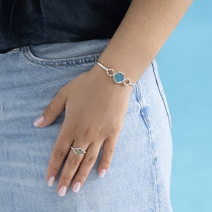 Water Clover Cuff Bracelet