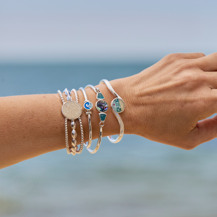 Icon Collection - Amelia Earhart Ocean Waves Cuff Bracelet