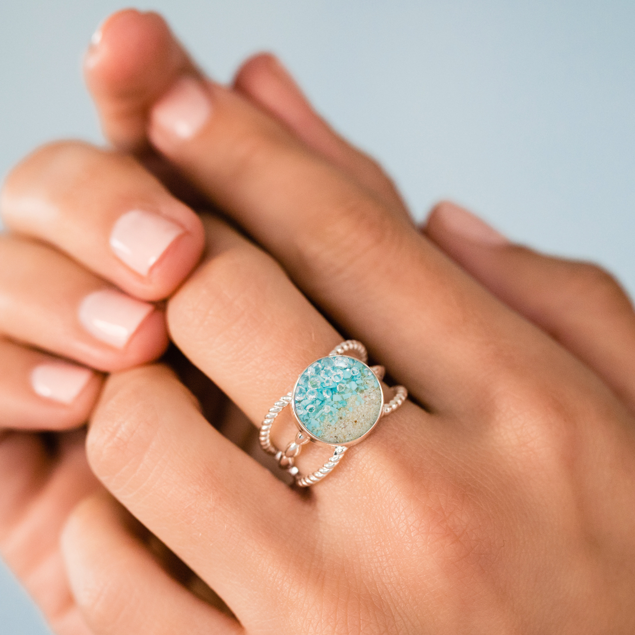 Boho Ring - Round - Turquoise Gradient