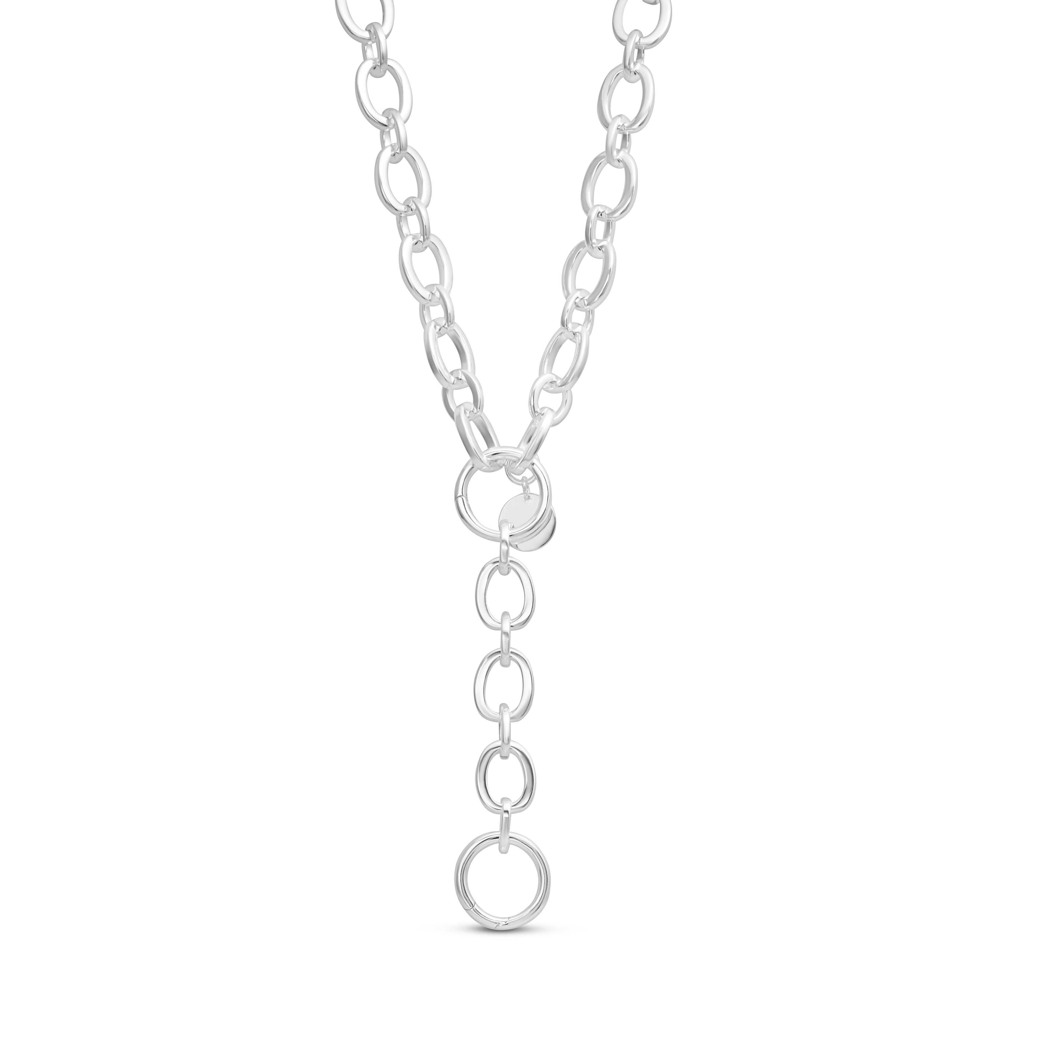 Boxed Link 3 Charm Chain - Dune Silver