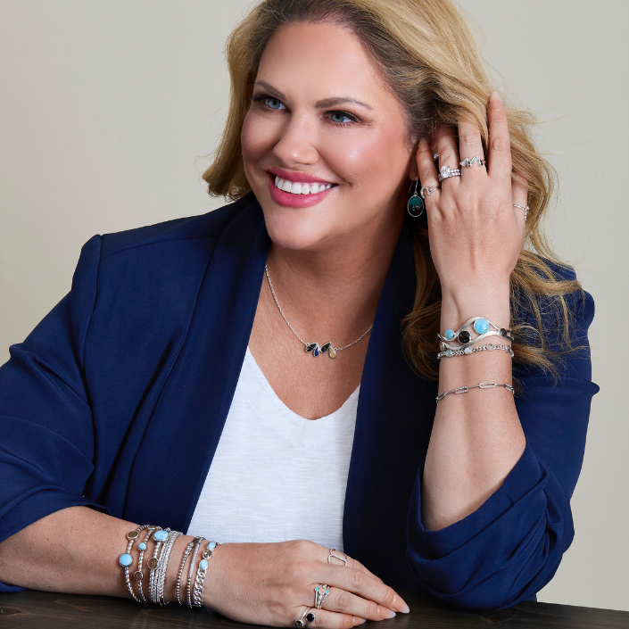 La Mer Cuff Bracelet - Larimar & Sand