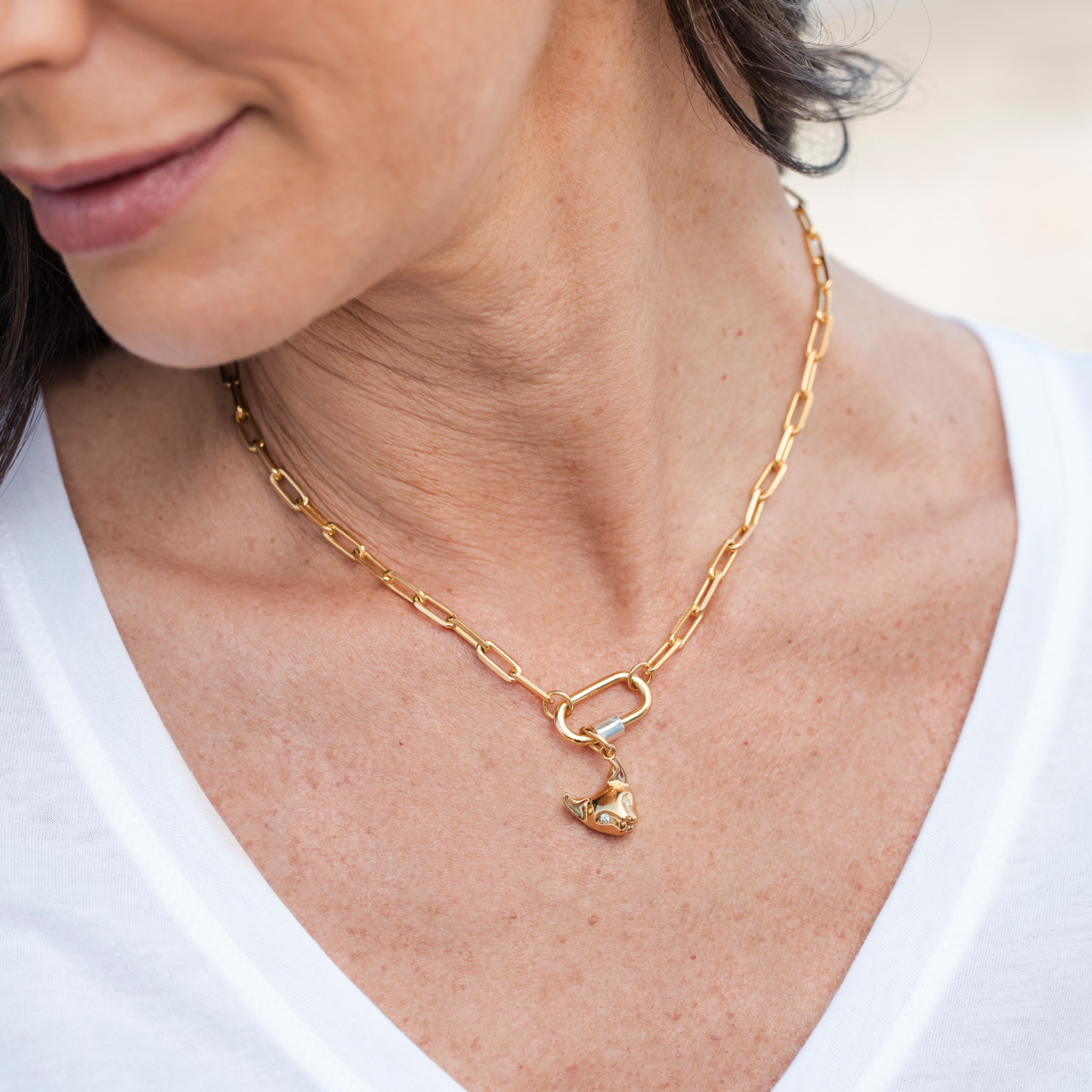 VAINON】 Destroyed Carabiner Necklace A Necklace That Looks — and