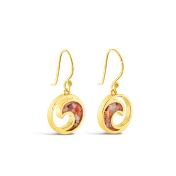 Wave Drop Earrings - 14k Gold Vermeil
