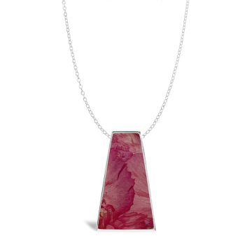 Athena customizable sterling silver statement necklace with pink flower elements on a silver chain. Goddess Necklace.