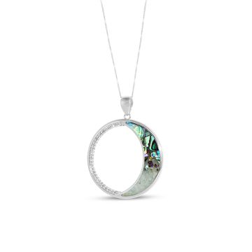 Eclipse Necklace - Dune Silver - Abalone Gradient by Tiffany Rice