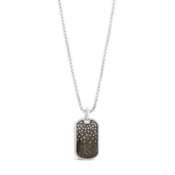 Sterling Travel Tag Necklace - Diamond Gradient
