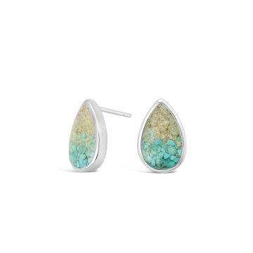 BC - Teardrop Stud Earrings - Turquoise Gradient