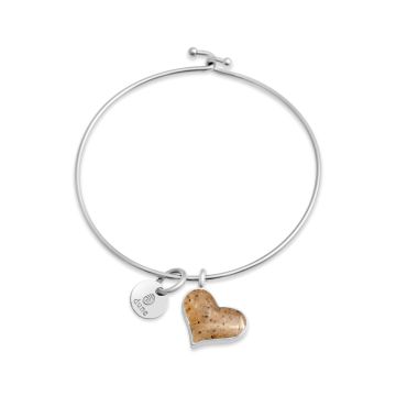 Heart Bangles with Beach Sand, custom bangle bracelets.