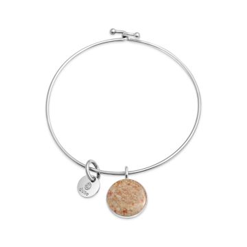 Round Bangles with Beach Sand or gemstones, custom bangle bracelets.