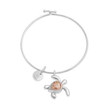 Sea turtle Bangles with Beach Sand, natural gemstones, or shells, custom bangle bracelets.