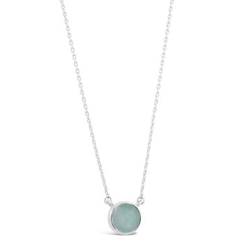 March birthstone necklace, March birth flower necklace, and March birth shell necklace. Delicate aquamarine necklace.