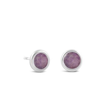 Birth Month Power Stone Dune Drop Studs - February - Amethyst