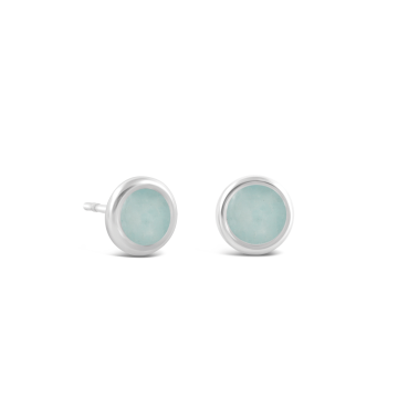 Birth Month Power Stone Dune Drop Studs - March - Aquamarine
