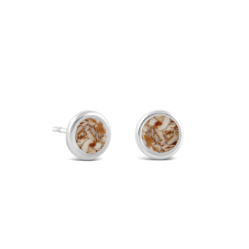 Birth Month Shell Dune Drop Studs - March - Olive Shell
