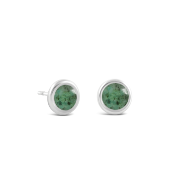 Birth Month Power Stone Dune Drop Studs - May - Emerald