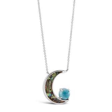 Blue Moon Stationary Necklace - Larimar and Sand