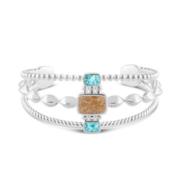 Boho Cuff Bracelet - Dune Silver