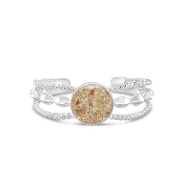 Boho Cuff Bracelet - Round - Dune Silver