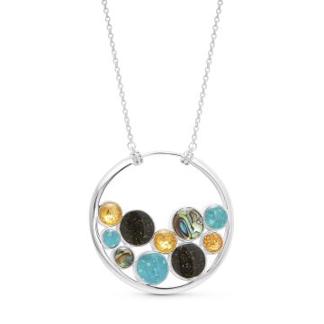 Large Bubbles Necklace - Dune Silver