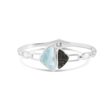 Coastal Edge Bracelet - Larimar & Sand