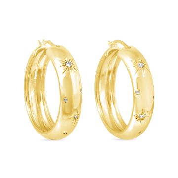 Cosmos Hoop Earrings by Camille Kostek - Large - 14k Gold Vermeil