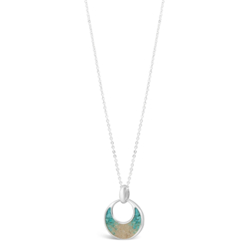 BC - Crescent Necklace - Turquoise Gradient - Adjustable Cable Chain