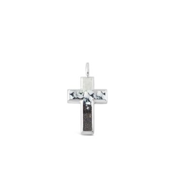 Cross Charm - Dune Silver - Mother of Pearl Gradient