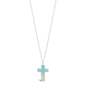 Cross Necklace - Dune Silver - Custom Gradient