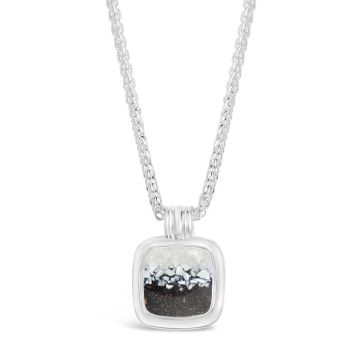 Cushion Cut Nautical Necklace - Dune Silver - Mother of Pearl Gradient