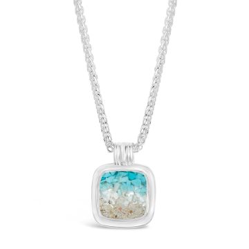 Cushion Cut Nautical Necklace - Dune Silver - Ocean Gradient