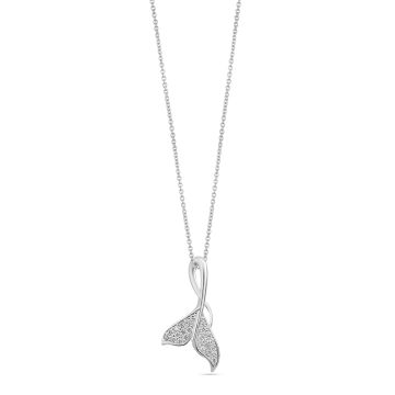 Diamond Fin Necklace - 14k White Gold
