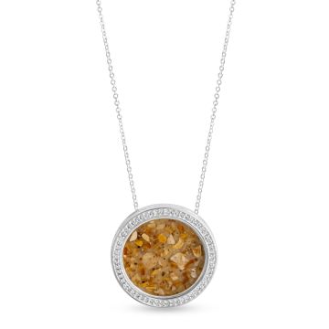 Diamond Heirloom Locket Necklace 25mm - 14k White Gold