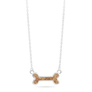 Dog Bone Stationary Necklace - Dune Silver
