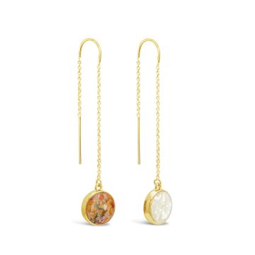 Sandglobe Earrings - Long - 14k Gold Vermeil - Two Element