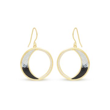 Eclipse Drop Earrings by Tiffany Rice - Dune Gold - Mother of Pearl Gradient