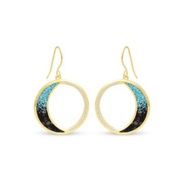 Eclipse Drop Earrings by Tiffany Rice - Dune Gold - Turquoise Gradient