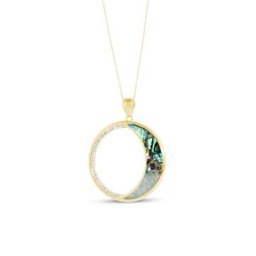 Eclipse Necklace by Tiffany Rice - Dune Gold - Abalone Gradient