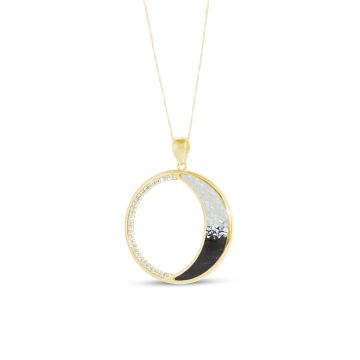 Eclipse Necklace by Tiffany Rice - Dune Gold - Mother of Pearl Gradient